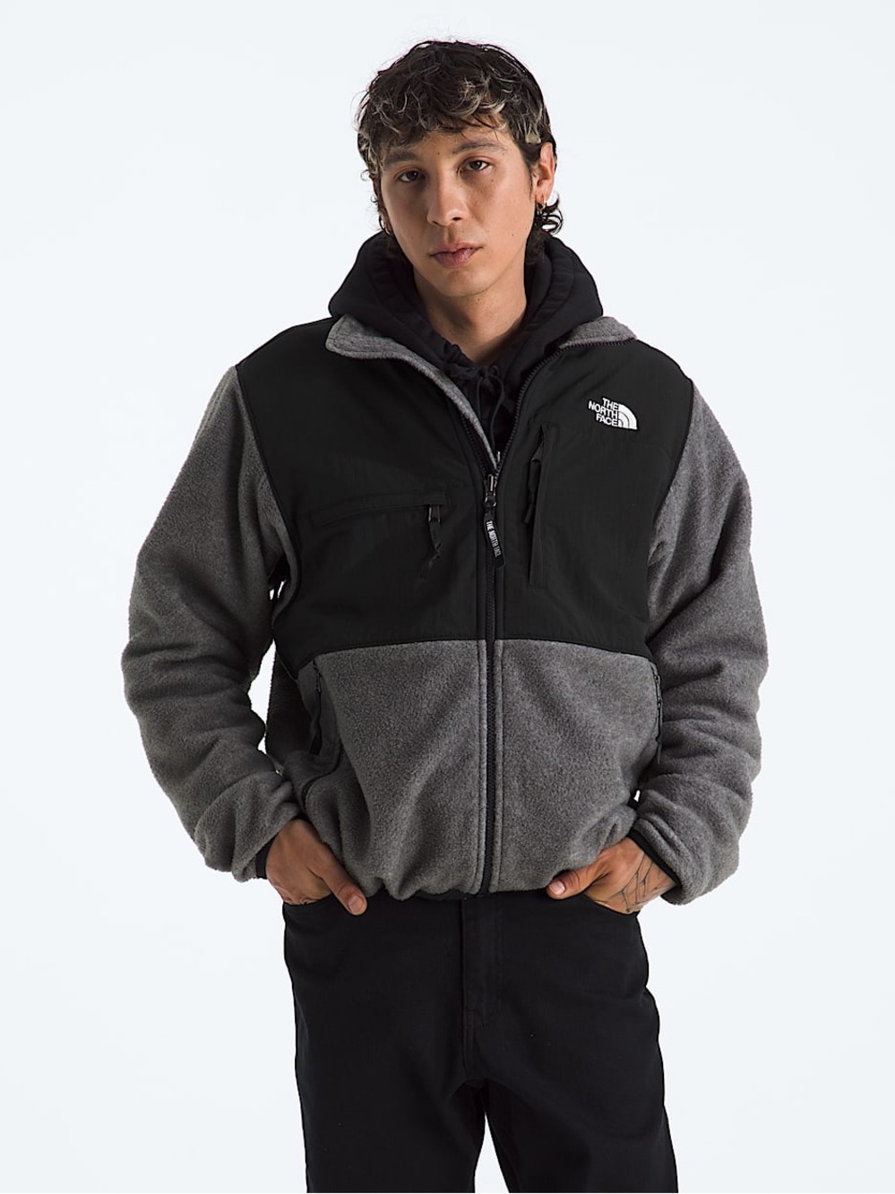 The North Face Denali Jacket Men's Black & Gray Fleece Size Medium